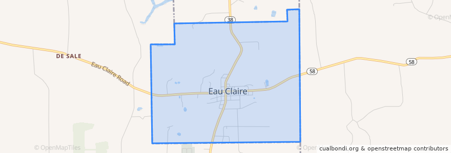 Mapa de ubicacion de Eau Claire.