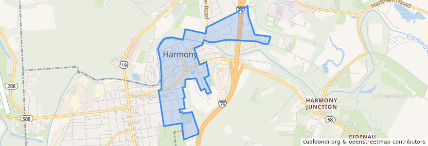 Mapa de ubicacion de Harmony.