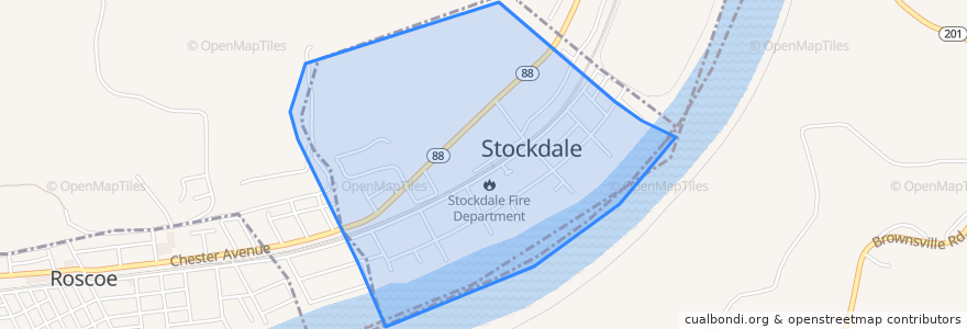 Mapa de ubicacion de Stockdale.