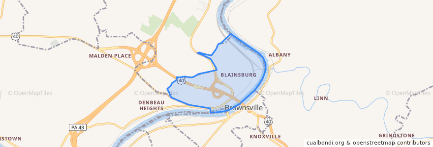 Mapa de ubicacion de West Brownsville.