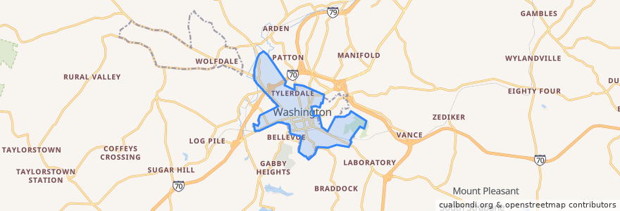 Mapa de ubicacion de Washington.