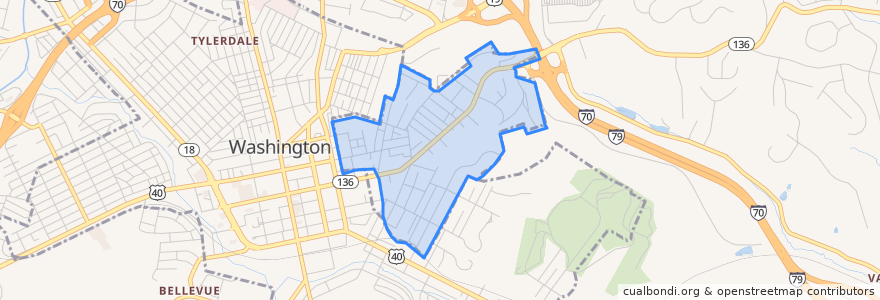 Mapa de ubicacion de East Washington.