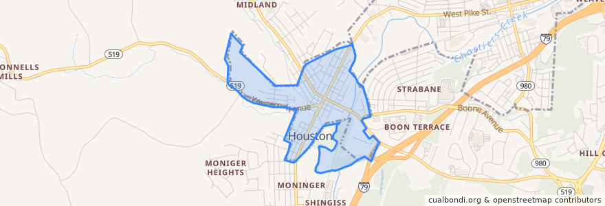 Mapa de ubicacion de Houston.