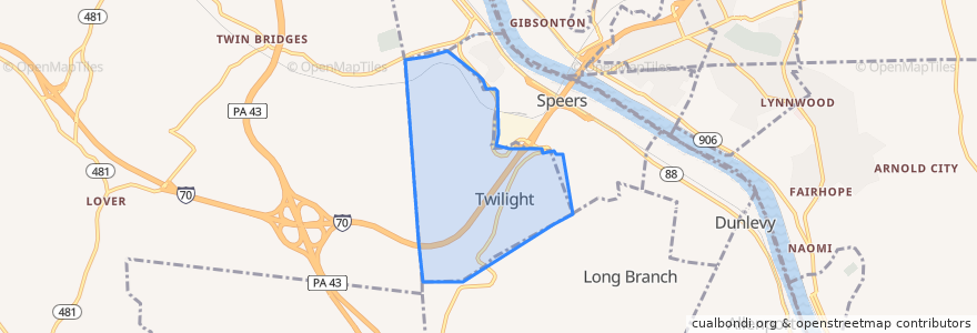 Mapa de ubicacion de Twilight.