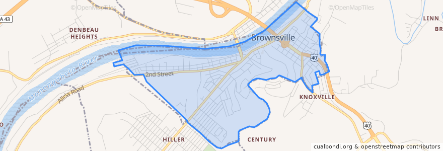 Mapa de ubicacion de Brownsville.