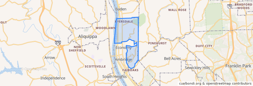 Mapa de ubicacion de Harmony Township.