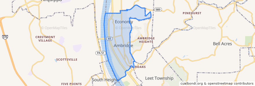 Mapa de ubicacion de Ambridge.