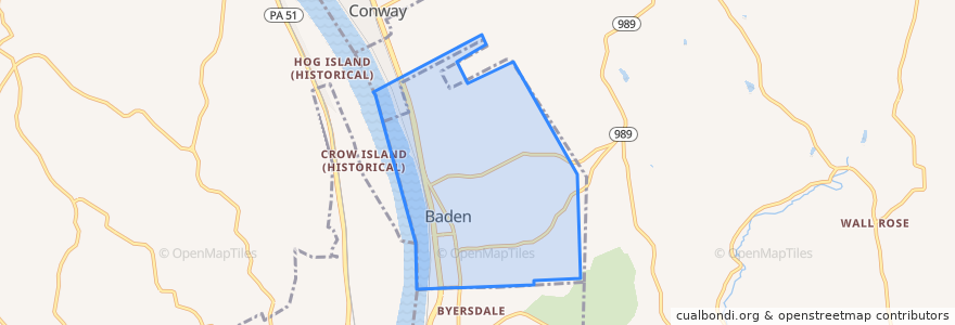 Mapa de ubicacion de Baden.