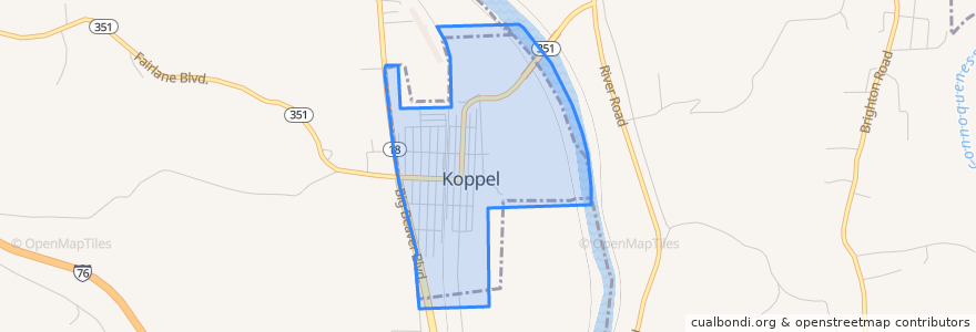 Mapa de ubicacion de Koppel.