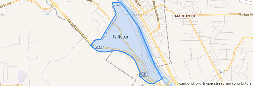 Mapa de ubicacion de Fallston.