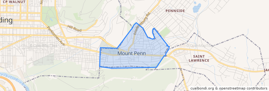 Mapa de ubicacion de Mount Penn.