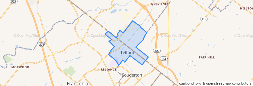 Mapa de ubicacion de Telford.
