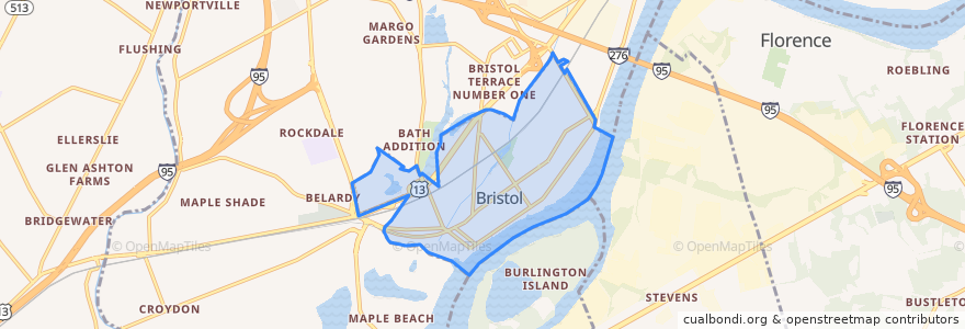 Mapa de ubicacion de Bristol.