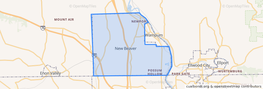 Mapa de ubicacion de New Beaver.