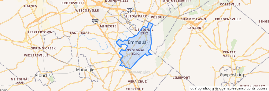 Mapa de ubicacion de Emmaus.