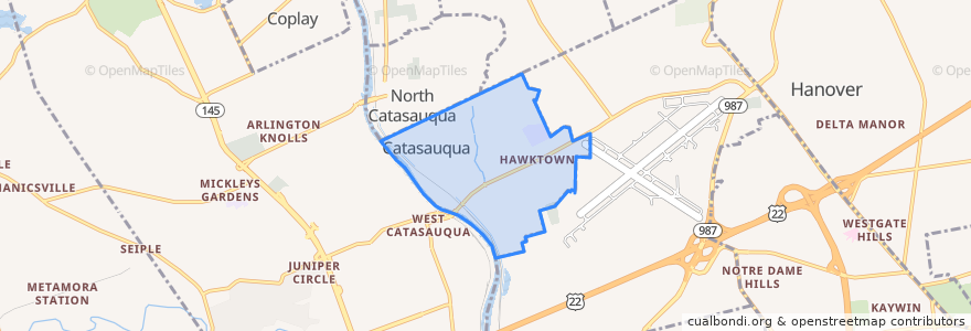 Mapa de ubicacion de Catasauqua.