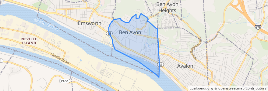 Mapa de ubicacion de Ben Avon.
