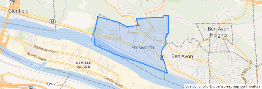 Mapa de ubicacion de Emsworth.