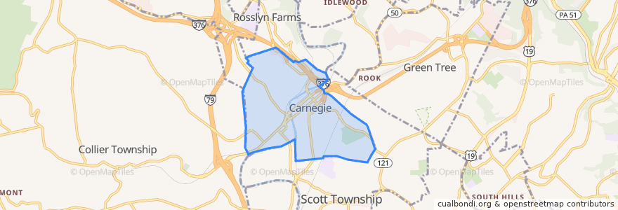 Mapa de ubicacion de Carnegie.