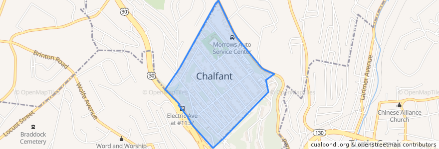 Mapa de ubicacion de Chalfant.