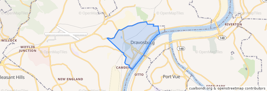 Mapa de ubicacion de Dravosburg.