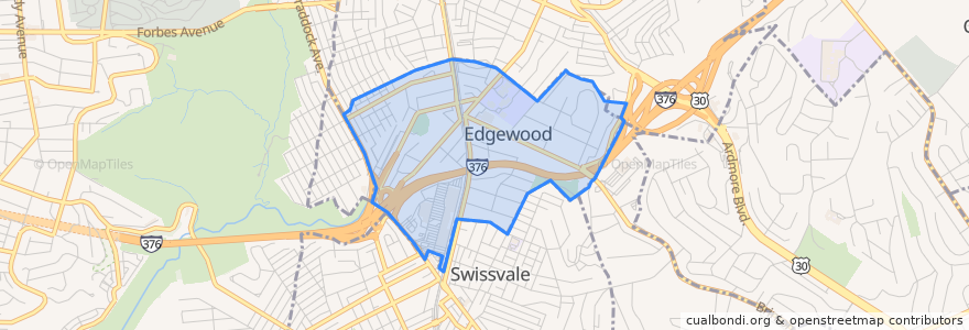 Mapa de ubicacion de Edgewood.