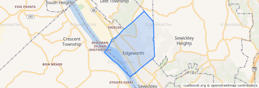 Mapa de ubicacion de Edgeworth.