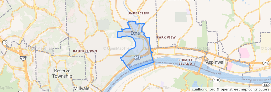 Mapa de ubicacion de Etna.