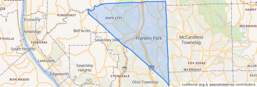 Mapa de ubicacion de Franklin Park.