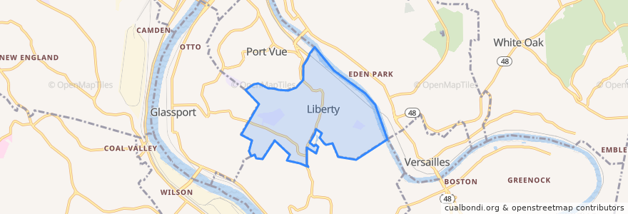 Mapa de ubicacion de Liberty.