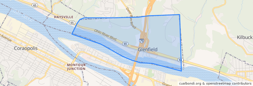 Mapa de ubicacion de Glenfield.