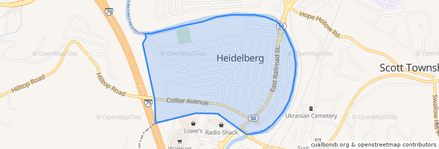 Mapa de ubicacion de Heidelberg.