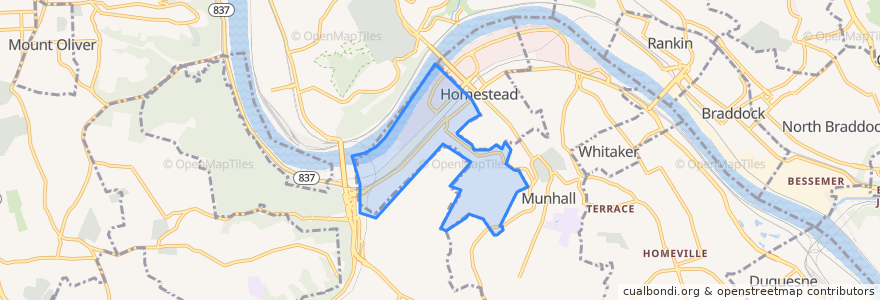 Mapa de ubicacion de West Homestead.