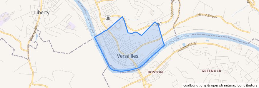 Mapa de ubicacion de Versailles.