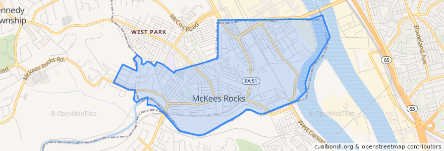 Mapa de ubicacion de McKees Rocks.