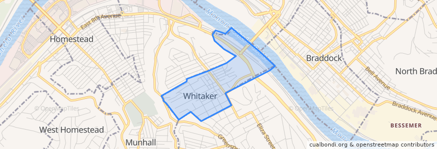 Mapa de ubicacion de Whitaker.
