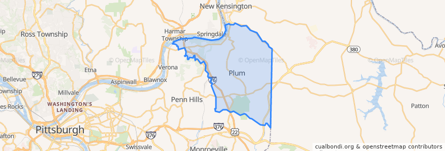 Mapa de ubicacion de Plum.
