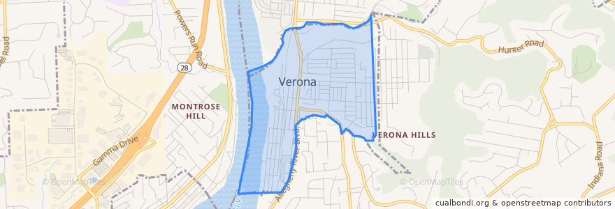 Mapa de ubicacion de Verona.