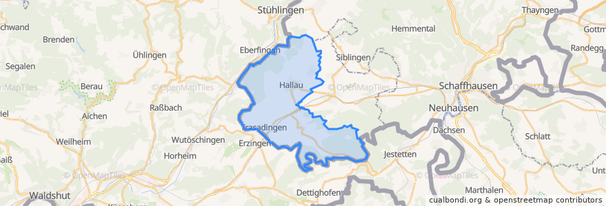 Mapa de ubicacion de Bezirk Unterklettgau.