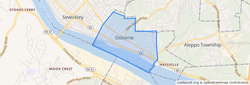 Mapa de ubicacion de Glen Osborne.