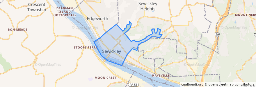 Mapa de ubicacion de Sewickley.