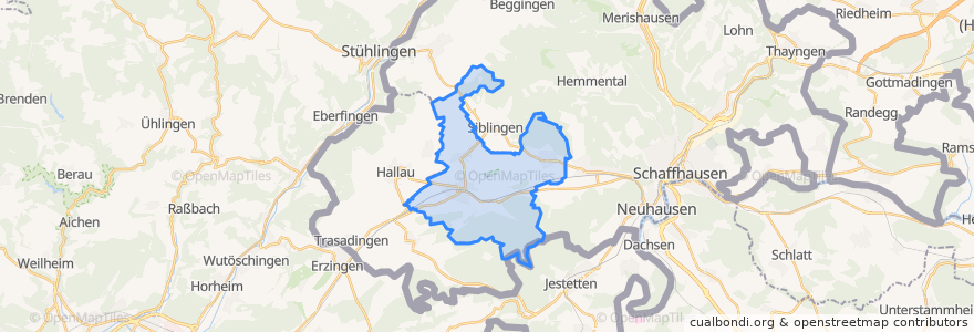 Mapa de ubicacion de Bezirk Oberklettgau.