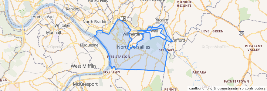 Mapa de ubicacion de North Versailles.