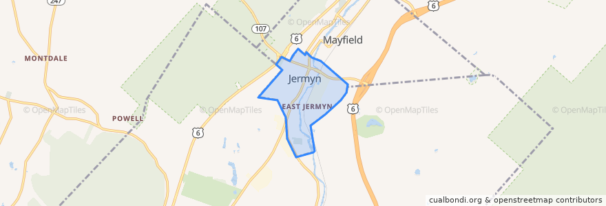 Mapa de ubicacion de Jermyn.