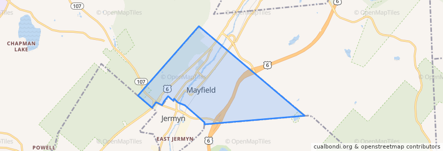 Mapa de ubicacion de Mayfield.