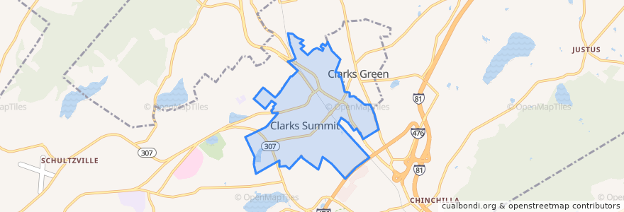 Mapa de ubicacion de Clarks Summit.