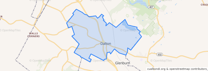 Mapa de ubicacion de Dalton.