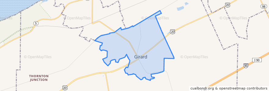 Mapa de ubicacion de Girard.