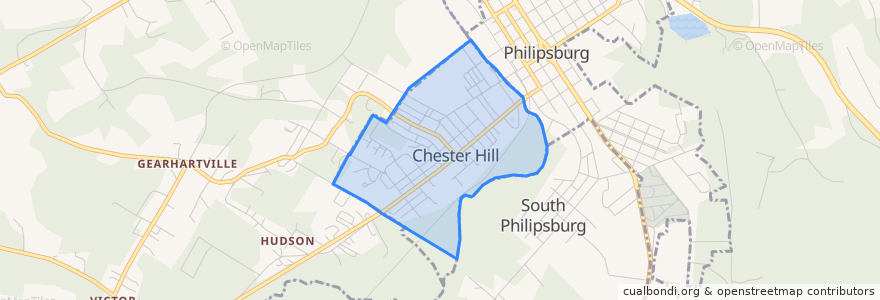 Mapa de ubicacion de Chester Hill.