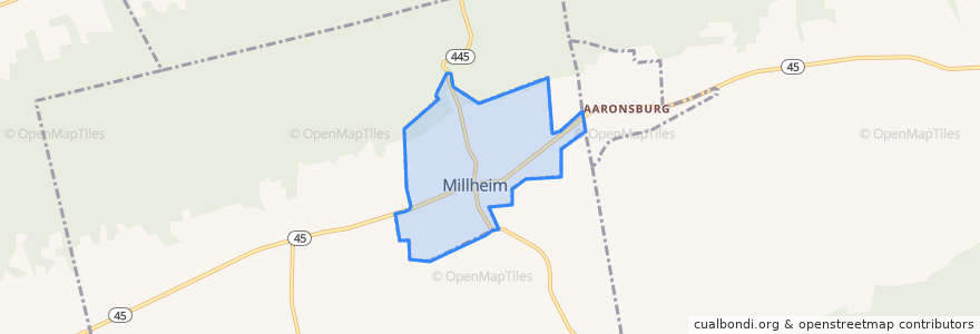 Mapa de ubicacion de Millheim.